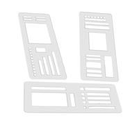 3piezas Hecha A Mano Plantilla De Planificación 13 X 5 Cm Plantillas Transparentes Para Agendas Con Cuadrícula De Puntos, Plantilla De Dibujo Para Diario Para Rotuladores, Bolígrafos De Gel