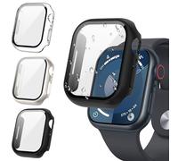 [3Piezas] Kamita Funda para Apple Watch SE 3/SE 2/SE/6/5/4 40mm con Protector de Pantalla Cristal Templado, Duro PC Bumper Case Carcasa Protectora Integral para iWatch 40 (Claro+Starlight+Negro)