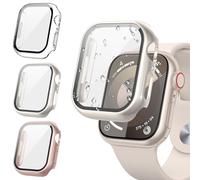 [3Piezas] Kamita Funda para Apple Watch SE 3/SE 2/SE/6/5/4 40mm con Protector de Pantalla Cristal Templado, Duro PC Bumper Case Carcasa Protectora Integral para iWatch 40 (Claro+Starlight+Oro Rosa)