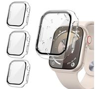 [3Piezas] Kamita Funda para Apple Watch Serie SE/6/5/4 40mm con 9H Protector de Pantalla Cristal Templado, Duro PC Bumper Case Carcasa Protectora Integral para iWatch6 iWatch5 iWatch4 (Claro*3)