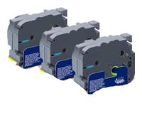 3PK cintas de etiquetas de identificación flexibles de 24mm compatibles con suministros de impresora para el número de pieza TZeFX651 TZFX651 TZe-FX651 para impresora de etiquetas(Black on White)