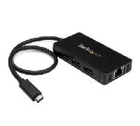 StarTech Hub USB-C a 3 USB 3.0 y Gigabit Ethernet Con Adaptador de Alimentación