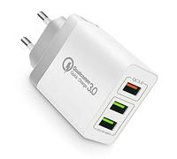 3Puertos QC3.0 USB Cargador rápido Cargador Movil Universal Adaptador, 30W QC3.02.0 Smart Alimentador USB Adaptador de Alimentación para Samsung iPhone iPad Huawei Google y más