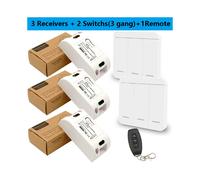 (3R 2W 1B) Interruptor de luz inteligente de 433 MHz, pulsador LED, control remoto inalámbrico universal, CA 90-250