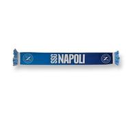 3R Sport Bufanda de poliéster SSC Napoli, producto oficial 100% poliéster, azul, blanco, azul