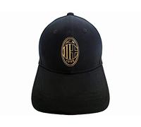 3R SPORT SRL Sombrero Milan oficial Rossonero modelo detalles oro 100% algodón negro rojo producto bajo licencia talla adulto (tamaño 58)