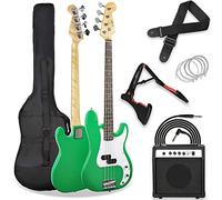 3rd Avenue Kit de paquete para principiantes de bajo eléctrico, Verde, Lleno