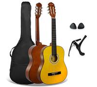 3rd Avenue Pack de guitarra clásica española de tamaño 3/4 para niños XF de 3rd Avenue, Guitarra acústica con cuerdas de nylon, funda de transporte, cejilla y púas, Natural