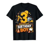 3rd Birthday Boy Construction Truck 3 Years Old Party Camiseta