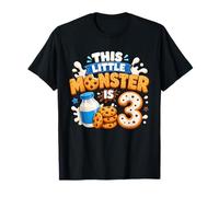 3rd Birthday Boys Girls 3 Years Old Milk and Cookie Party Camiseta