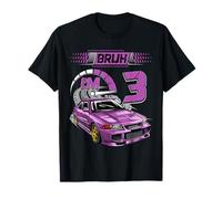 3rd Birthday Bruh Racing Car Party Outfit 3 Year Old Boys Camiseta