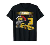 3rd Birthday Bruh Racing Car Party Outfit 3 Year Old Boys Camiseta