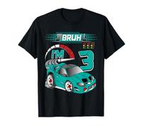 3rd Birthday Bruh Racing Car Party Outfit 3 Year Old Boys Camiseta