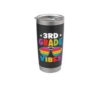 3rd Grade Back To School Sunglasses Vibes Retro First Day Vaso térmico de acero inoxidable de doble pared