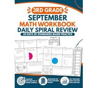 3rd Grade Math Workbook: Daily Spiral Review for September: 20 Days of Standards-Based Mixed-Skill Practice for Morning Work, Homework, and Homeschool