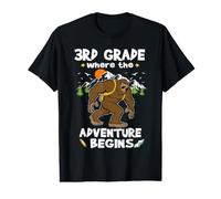 3rd Grade Where The Adventure Begins Back To School Bigfoot Camiseta gráfica económica