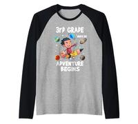 3rd Grade Where The Adventure Begins Back To School For Boys Camiseta Manga Raglan