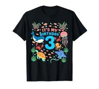 3rd It's My Birthday Ocean Acuario de Peces Marinos de 3 años Camiseta