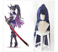 3Rd Raiden Mei Púrpura Azul Recta Larga Cola De Caballo Pelo Sintético Accesorios De Cosplay Fiesta De Halloween + Gorra De Peluca Gratis
