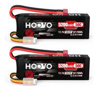 3S Lipo Akku 11.1V 5200mAh 50C RC Lipo Batterie mit Dean-Style T Stecker HOOVO für RC Flugzeug Quadcopter Helicopter Car Truck Boot Hobby (2 unidades)
