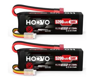 3S Lipo Akku 11.1V 5200mAh 50C RC Lipo Batterie mit Dean-Style T Stecker HOOVO für RC Flugzeug Quadcopter Helicopter Car Truck Boot Hobby (2 unidades)