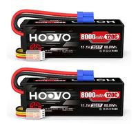 3S Lipo Akku 11,1V 8000mAh 120C HardCase RC Akkus Battrien mit EC5 Stecker HOOVO für RC Scale Helicopter, Vehículos, Auto LKW Bootte Hobby (2 unidades)