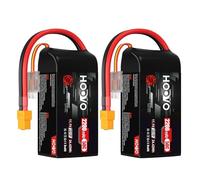 3S Lipo Akku 2200mAh 11,1V 50C SoftCase Kurzepack Batterie Lipo Battery mit XT60 Stecker RC Batterien HOOVO für 1:14 RC Auto LKW Heli Flugzeug Rock Crawler Airplane Helicopter (2 unidades)