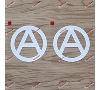 3S MOTORLINE - Pegatina de Vinilo para Coche, diseño de anarquía, 2 Unidades, Color Blanco, 10,16 cm