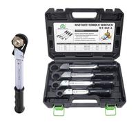 3S SuperSamaStore Juego de 4 llaves dinamométricas de carraca con llave abatible de 17, 22, 24 y 27 mm, kit de llaves torsiométricas precalibradas profesionales para accesorios de climatización