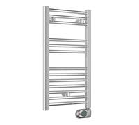 3S SuperSamaStore Radiador toallero eléctrico Cortina Evo con termostato digital, radiador de baño con cable, programación semanal, 150 W, cromado, 72 x 40 cm