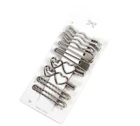 3Set 28pc Silver Hairpins For Women Star Hair Clip Multiple Styles Seamless Duckbill Girls Accessoires(A6-8pcs)