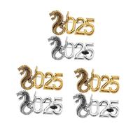 3sets Brooch Birthday Party Decorations Snake Year Pin Number Charms for Fashion Accessory 2pcs*3