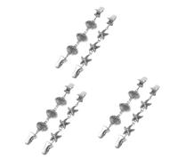 3sets Cardigan Star and Shell Shape Beach Sweaters Women Fashion Opening Clips Sterling Plated Sweater Chain Stylish for Vest Blouse Shawl 2pcs*3