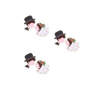 3Sets Unique Boutonniere Novia Badge Joya Pins Lindo Pins de Solapa para el Broche de la Bolsa de Boda 2pcs*3