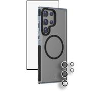 3sixT 70293 Pack de protección 4en1 para Samsung Galaxy S24 Ultra/Estuche Protector Pantalla y cámara/Incluye Funda móvil de Cristal blindado Protector de cámara a Prueba de Golpes/Set 4en1