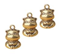 3st Schlüsselanhänger Glückskatzen-anhänger Katze Hängender Charme Schlüsselhalter für glückliche Katzen Maneki Neko Anhänger Metalllananhänger Schlüsselkette Messing Schmuck Kätzchen, ver
