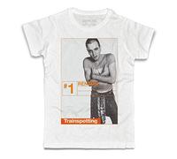 3styler Camiseta de hombre blanca Renton - Trainspotting - Línea Collection - Algodón flameado (Slub) 150 g/m², Color blanco., L