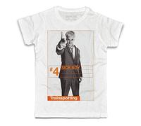 3styler Camiseta de hombre blanca Sick Boy - Trainspotting - Línea Collection - Algodón flameado (Slub) 150 g/m², Color blanco., M