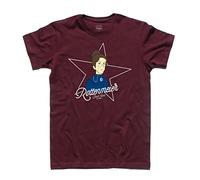 3styler Camiseta de hombre Señorita Rottermaier - Miss Rottenmeier - Heidi & Peter Cartoons - Línea Classic - 100% algodón 185 gr/m², burdeos, L