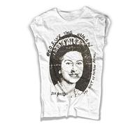 3styler Camiseta de mujer blanca reina Isabel - Elisabeth Queen - God Save The Queen, Color blanco., M