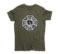 3stylercollection vintage Camiseta de hombre Dharma Initiative inspirada en la serie Televisiva Lost Verde Kakhi XXL