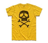 3stylershop Camiseta de hombre con calavera Jolly Roger inspirada en Capitán Harlock, amarillo, XXL