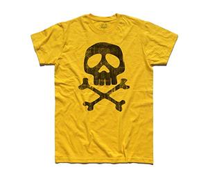 3stylershop Camiseta de hombre con calavera Jolly Roger inspirada en Capitán Harlock, amarillo, XXL