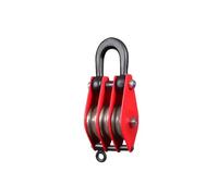 3T - Polea de triple polea - Bloque de bloqueo de construcción de acero para elevación y elevación con cuerda de alambre - ideal para Cs y levantamiento pesado (Rosso)
