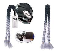 3T-SISTER - Accesorio de Cola de Cerdo para Casco de Motocicleta, Bicicleta, bateo, Patines u Otros Cascos, 2 Trenzas de 61 cm, Muchos Colores + Adhesivo 3M Gratis (B09)