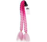3T-SISTER - Accesorio de Cola de Cerdo para Casco de Motocicleta, Bicicleta, bateo, Patines u Otros Cascos, 2 Trenzas de 61 cm, Muchos Colores + Adhesivo 3M Gratis