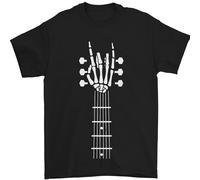 3TEES Rock & Roll Guitarrista mano Guitarrista Eléctrica Camiseta para hombre 100% algodón, Negro, XXL