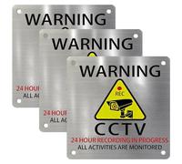 3ud Cartel Videovigilancia Cartel Zona Videovigilada Señal Zona Videovigilada Resistente Exterior Con Adhesivo y Agujeros Pretaladrados Señal Alarma Disuasorio 15x15cm