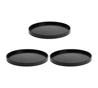 3uds Bandeja Redonda Madera,30cm Negra Bandeja de Madera,Bandeja para Servir,Bandeja Antideslizante,para Pizza Aperitivos Sushi Postres Frutas Servir Platos
