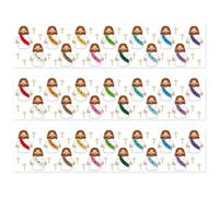 3uds Comestible Jesús Borde Pastel Envoltura, 28x6,2cm Papel Arroz Banda Pastel Tiras Cristiano Jesús Te Ama Cruz Decoraciones Comestibles para Bautizo Pascua Religiosa Fiesta Pasteles